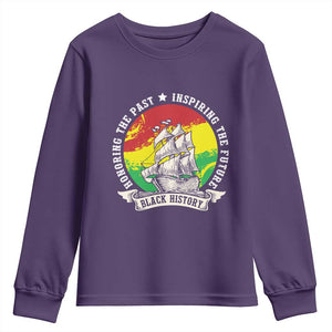 Black History Pride Youth Sweatshirt Honoring The Past Inspiring The Future TS09 Purple Print Your Wear