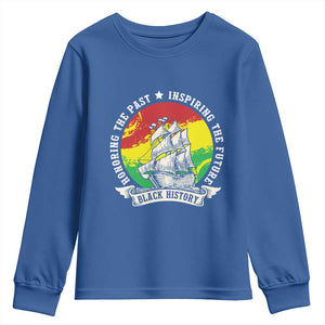 Black History Pride Youth Sweatshirt Honoring The Past Inspiring The Future TS09 Royal Blue Print Your Wear