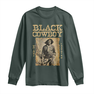 Nat Love Black Cowboy Long Sleeve Shirt African American Cowboys Black History TS09 Dark Forest Green Print Your Wear