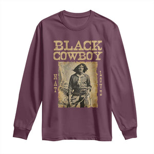 Nat Love Black Cowboy Long Sleeve Shirt African American Cowboys Black History TS09 Maroon Print Your Wear