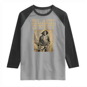 Nat Love Black Cowboy Raglan Shirt African American Cowboys Black History TS09 Sport Gray Black Print Your Wear