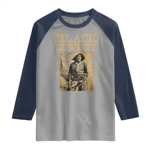 Nat Love Black Cowboy Raglan Shirt African American Cowboys Black History TS09 Sport Gray Navy Print Your Wear