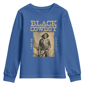 Nat Love Black Cowboy Youth Sweatshirt African American Cowboys Black History TS09 Royal Blue Print Your Wear