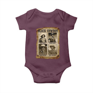 Black Cowboy Baby Onesie African American Legendary Cowboys Black History TS09 Maroon Print Your Wear