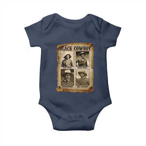 Black Cowboy Baby Onesie African American Legendary Cowboys Black History TS09 Navy Print Your Wear