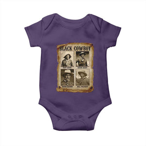 Black Cowboy Baby Onesie African American Legendary Cowboys Black History TS09 Purple Print Your Wear