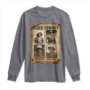 Black Cowboy Long Sleeve Shirt African American Legendary Cowboys Black History TS09 Charcoal Print Your Wear