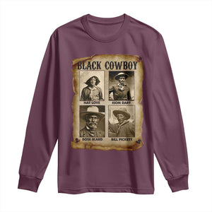 Black Cowboy Long Sleeve Shirt African American Legendary Cowboys Black History TS09 Maroon Print Your Wear