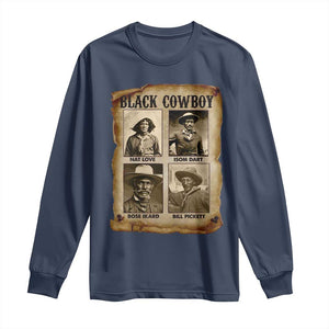 Black Cowboy Long Sleeve Shirt African American Legendary Cowboys Black History TS09 Navy Print Your Wear