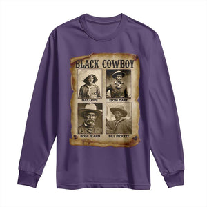 Black Cowboy Long Sleeve Shirt African American Legendary Cowboys Black History TS09 Purple Print Your Wear