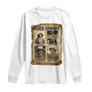 Black Cowboy Long Sleeve Shirt African American Legendary Cowboys Black History TS09 White Print Your Wear