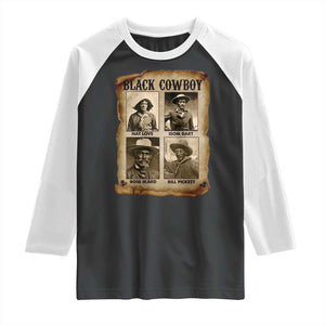 Black Cowboy Raglan Shirt African American Legendary Cowboys Black History TS09 Black White Print Your Wear