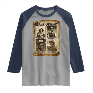 Black Cowboy Raglan Shirt African American Legendary Cowboys Black History TS09 Sport Gray Navy Print Your Wear