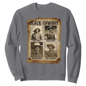 Black Cowboy Sweatshirt African American Legendary Cowboys Black History TS09 Charcoal Print Your Wear