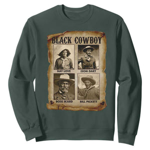 Black Cowboy Sweatshirt African American Legendary Cowboys Black History TS09 Dark Forest Green Print Your Wear