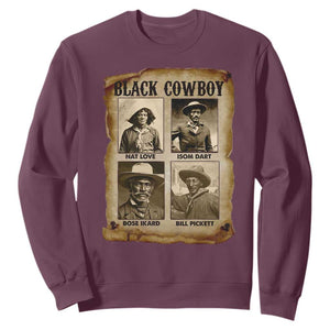 Black Cowboy Sweatshirt African American Legendary Cowboys Black History TS09 Maroon Print Your Wear