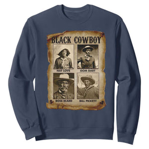 Black Cowboy Sweatshirt African American Legendary Cowboys Black History TS09 Navy Print Your Wear