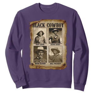 Black Cowboy Sweatshirt African American Legendary Cowboys Black History TS09 Purple Print Your Wear