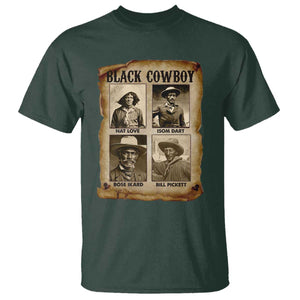 Black Cowboy T Shirt African American Legendary Cowboys Black History TS09 Dark Forest Green Print Your Wear