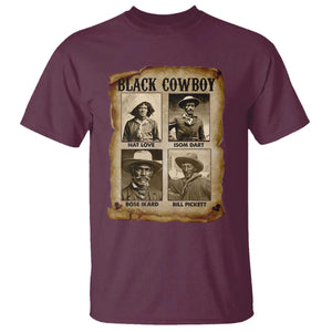 Black Cowboy T Shirt African American Legendary Cowboys Black History TS09 Maroon Print Your Wear