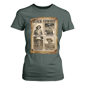 Black Cowboy T Shirt For Women African American Legendary Cowboys Black History TS09 Dark Forest Green Print Your Wear