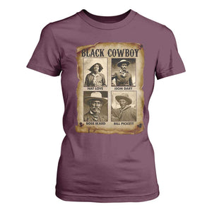 Black Cowboy T Shirt For Women African American Legendary Cowboys Black History TS09 Maroon Print Your Wear