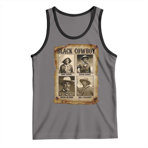 Black Cowboy Tank Top African American Legendary Cowboys Black History TS09 Deep Heather Black Print Your Wear