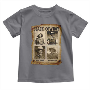 Black Cowboy Toddler T Shirt African American Legendary Cowboys Black History TS09 Charcoal Print Your Wear