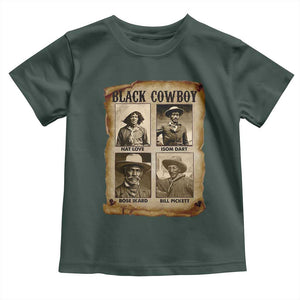 Black Cowboy Toddler T Shirt African American Legendary Cowboys Black History TS09 Dark Forest Green Print Your Wear