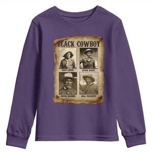 Black Cowboy Youth Sweatshirt African American Legendary Cowboys Black History TS09 Purple Print Your Wear