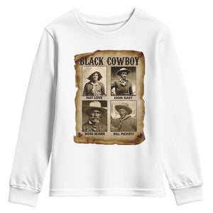 Black Cowboy Youth Sweatshirt African American Legendary Cowboys Black History TS09 White Print Your Wear