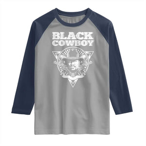 African American Cowboy Black History Raglan Shirt TS09 Sport Gray Navy Print Your Wear