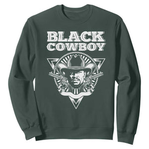 African American Cowboy Black History Sweatshirt TS09 Dark Forest Green Print Your Wear