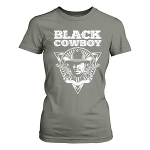 African American Cowboy Black History T Shirt For Women TS09 Military Green Print Your Wear