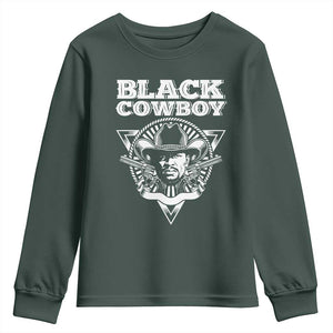 African American Cowboy Black History Youth Sweatshirt TS09 Dark Forest Green Print Your Wear