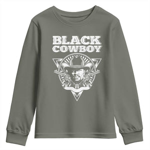 African American Cowboy Black History Youth Sweatshirt TS09 Military Green Print Your Wear