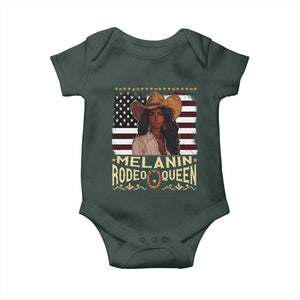 Black Cowgirl Baby Onesie Melanin Rodeo Queen African American TS09 Dark Forest Green Print Your Wear