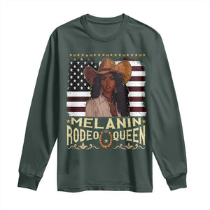 Black Cowgirl Long Sleeve Shirt Melanin Rodeo Queen African American TS09 Dark Forest Green Print Your Wear