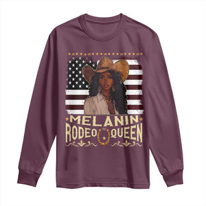 Black Cowgirl Long Sleeve Shirt Melanin Rodeo Queen African American TS09 Maroon Print Your Wear