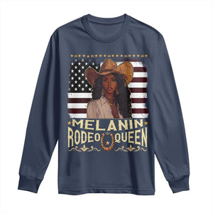 Black Cowgirl Long Sleeve Shirt Melanin Rodeo Queen African American TS09 Navy Print Your Wear