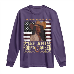 Black Cowgirl Long Sleeve Shirt Melanin Rodeo Queen African American TS09 Purple Print Your Wear