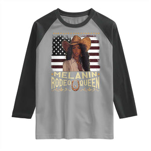 Black Cowgirl Raglan Shirt Melanin Rodeo Queen African American TS09 Sport Gray Black Print Your Wear