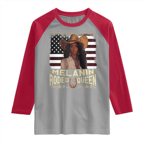 Black Cowgirl Raglan Shirt Melanin Rodeo Queen African American TS09 Sport Gray Red Print Your Wear