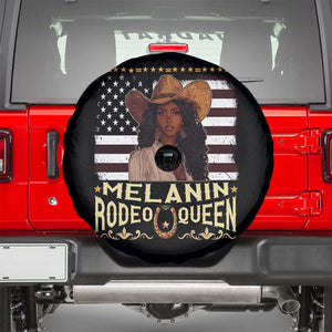 Black Cowgirl Spare Tire Cover Melanin Rodeo Queen African American TS09 Black Print Your Wear