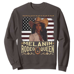 Black Cowgirl Sweatshirt Melanin Rodeo Queen African American TS09 Dark Chocolate Print Your Wear