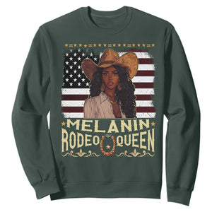 Black Cowgirl Sweatshirt Melanin Rodeo Queen African American TS09 Dark Forest Green Print Your Wear