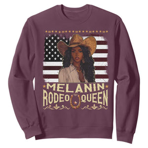 Black Cowgirl Sweatshirt Melanin Rodeo Queen African American TS09 Maroon Print Your Wear