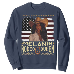 Black Cowgirl Sweatshirt Melanin Rodeo Queen African American TS09 Navy Print Your Wear