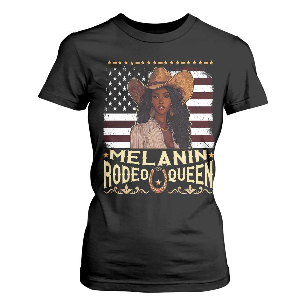 Black Cowgirl T Shirt For Women Melanin Rodeo Queen African American TS09 Black Print Your Wear