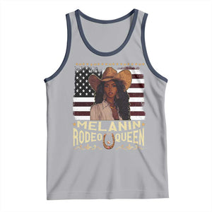 Black Cowgirl Tank Top Melanin Rodeo Queen African American TS09 Athletic Heather Navy Print Your Wear